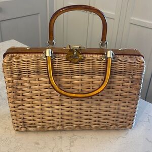 Vintage Wicker Woven Purse